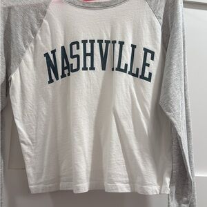Abercrombie & Fitch Nashville Raglan Tee - Gray and White